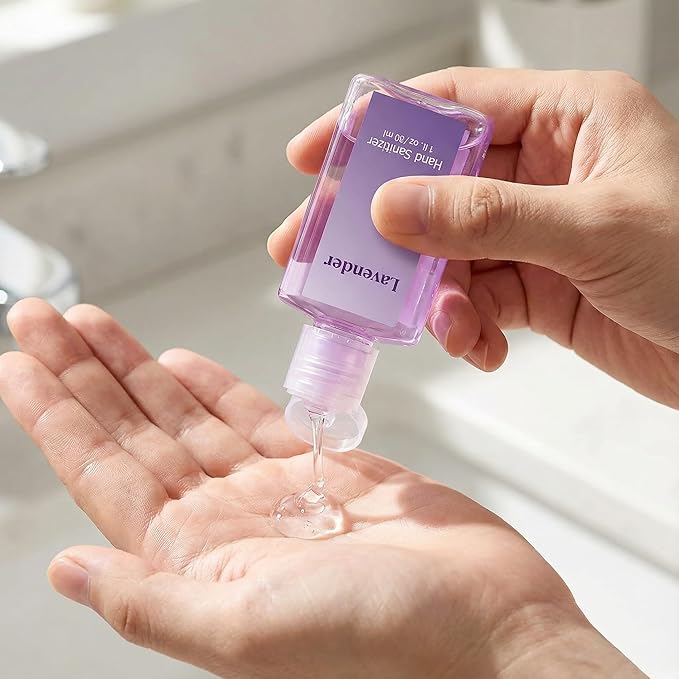 Frienda 24 Pcs Hand Sanitizer Bulk Lavender Gel Scented Hand Sanitizer Travel Size for Christmas Stocking Stuffers Women Men Teacher Nurse Employee Coworker Office Gifts Homeless Care Package Supplies