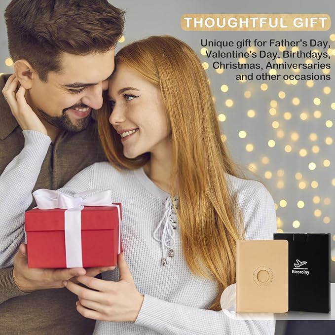 Airtag Passport Holder for Men and Women Travel, Real Leather Passport Wallet, Handmade Passport Cover Case with Airtag Slot, Travel Must Haves Essentials Accessories Birthday Gifts(Crazy Horse,Beige)