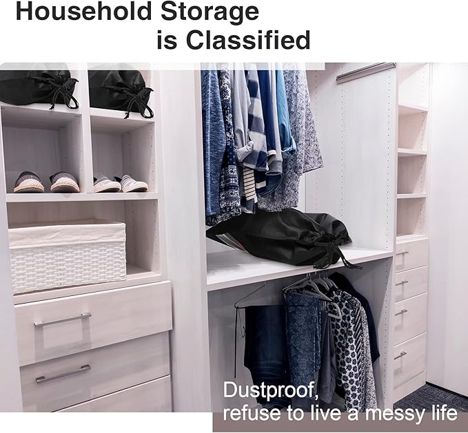 50 Pieces Shoe Dust Bags Shoe Bags for Travel Shoe Bags for Storage Shoe Storage Bag Non-Woven with Rope for Men and Women Large Shoes Storage Packing Pouch Organizers