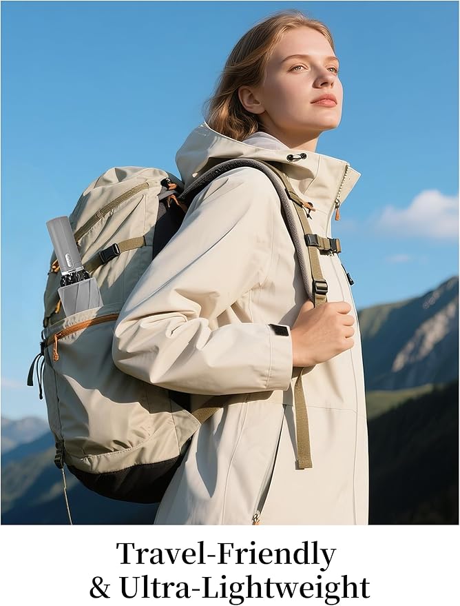 Seniny Electric Travel Umbrella with Intelligent Open Close, Rechargeable Umbrellas for Rain Windproof, Automatic Portable & Compact Umbrella with Reflective Stripe