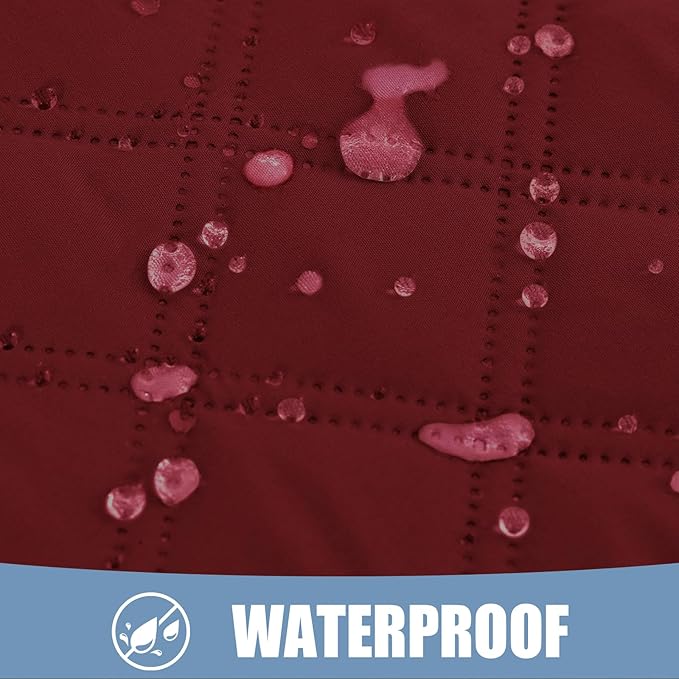 Smiry Waterproof Dog Bed Cover Pet Blanket, Soft Washable Dog Blanket for Furniture Bed Couch Sofa Reversible, Checkered (40"x50", Wine Red/Wine Red)