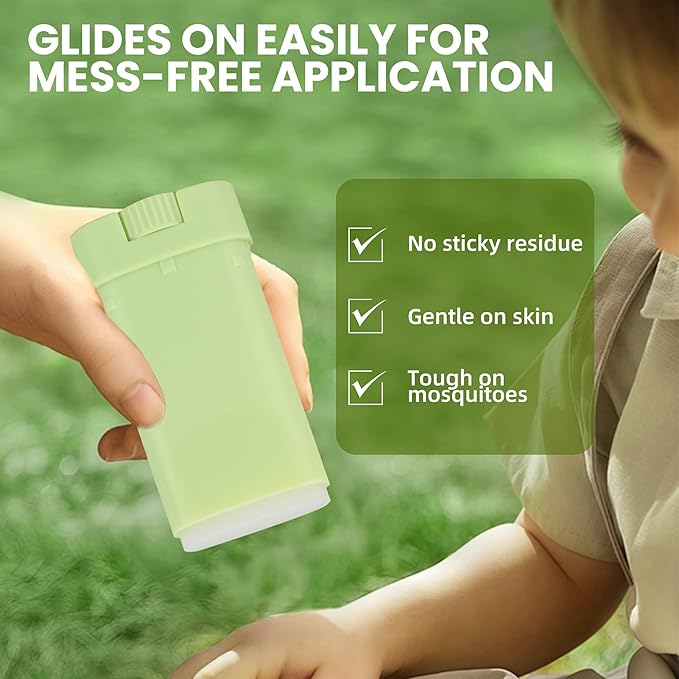 Mosquito Repellent Balm Stick – 3-Pack (0.5oz Each) – DEET-Free, Plant-Based Bug Repellent for Kids & Adults – Natural Protection, Travel-Friendly, Safe for Outdoor Use
