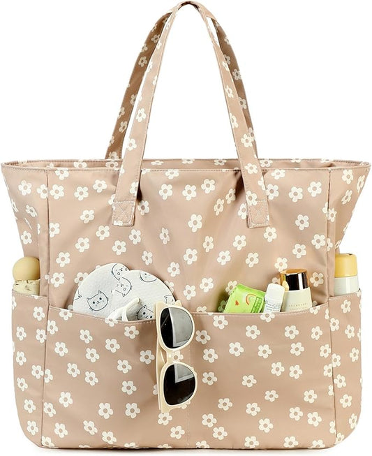 Bluboon Waterproof Beach Tote Pool Bags for Women Ladies Extra Large Carry On Bag With Wet Compartment for Weekender Travel