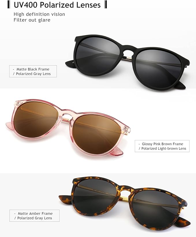 SUNGAIT Premium Vintage Round Sunglasses for Women Men Classic Retro Trendy Style
