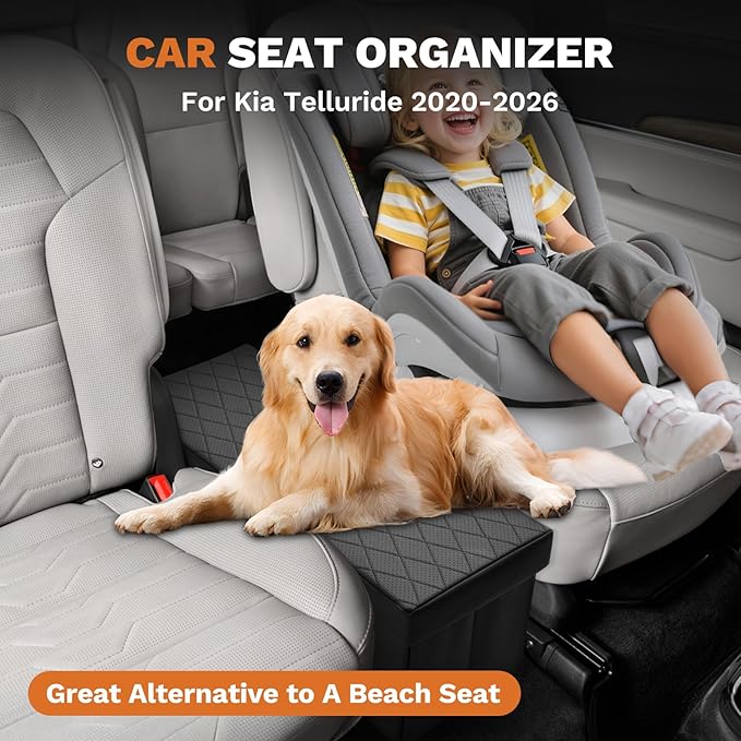 Shademax Car Seat Organizer for Kia Telluride 2020-2025 2026 Accessories, Telluride Backseat Organizer Car Console Organizer for Kids Toys, Baby Supplies, Dog Toys, Snack Organizer, Travel Storage Box