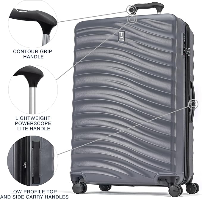 Travelpro Maxlite Air V2 Hardside Expandable Checked Luggage, 8 Spinner Wheels, Lightweight Hard Shell Suitcase, TSA lock, Shadow Grey, Checked Large 28-Inch