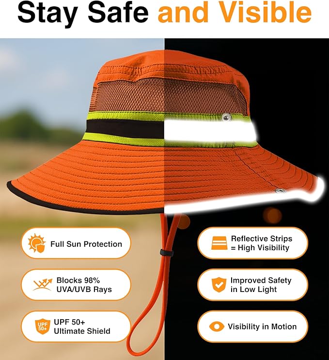 GearTOP Safari Hat for Men Sun Hats for Women UV Protection UPF 50+ Fishing, Gardening, Hiking Hat (22-23 1/2")