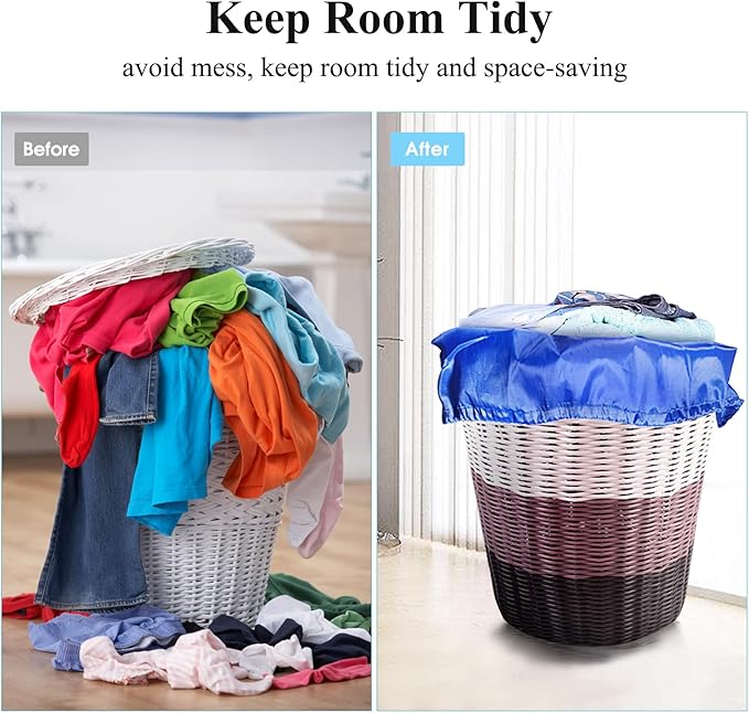 OTraki 2Pack Laundry Bag 28x45 inch Drawstring Laundry Basket Hamper Line Bag XXL Large Dirty Clothes Storage Travel Bag Machine Washable for Camp College Dorm, Blue&Black