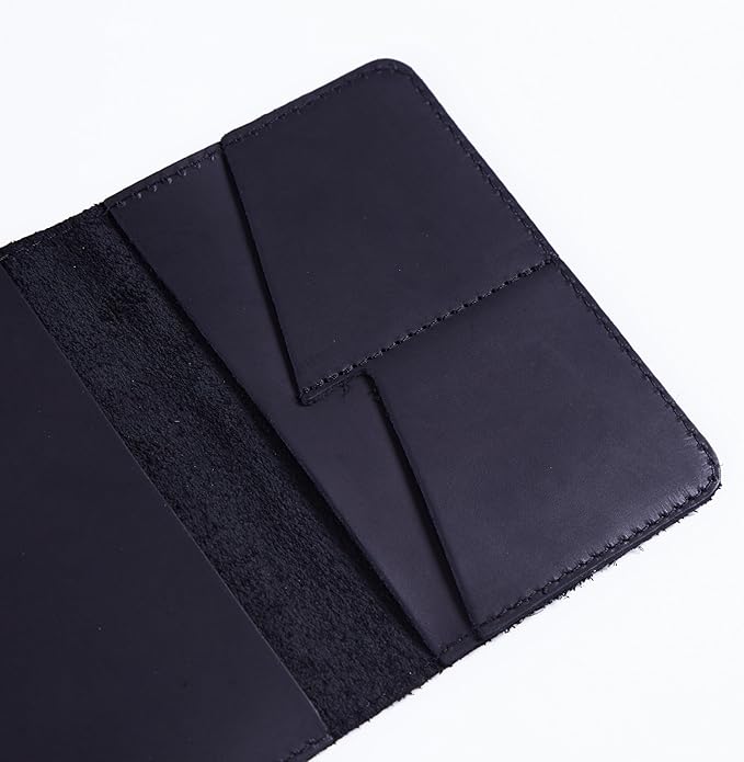 INCARNE US Passport Cover Clear - Travel Passport Wallet - Leather Passport Holder for Men Women Family with Card Slots & Note Compartmen - Sleeve Protector - Genuine Leather - Vintage Black