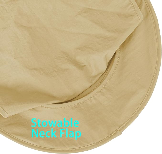 Sun Hats for Men Women Fishing Hat UPF 50+ Breathable Wide Brim Bucket Hats Summer UV Protection Safari Hat with Neck Flap