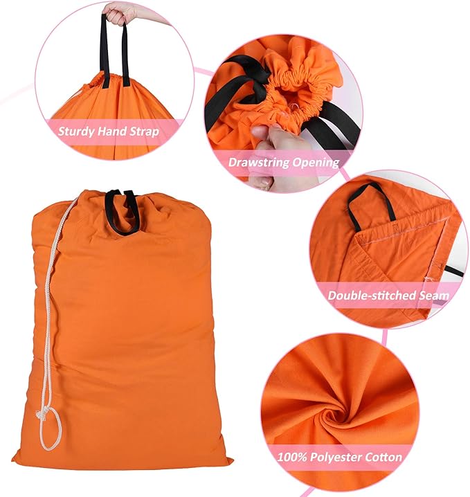 SWISSELITE Laundry Bag with Handle and Drawstring, Large Heavy Duty Laundry Bag, 28 x 40 Inches Travel Dirty Clothes Bag for Laundromat and Household