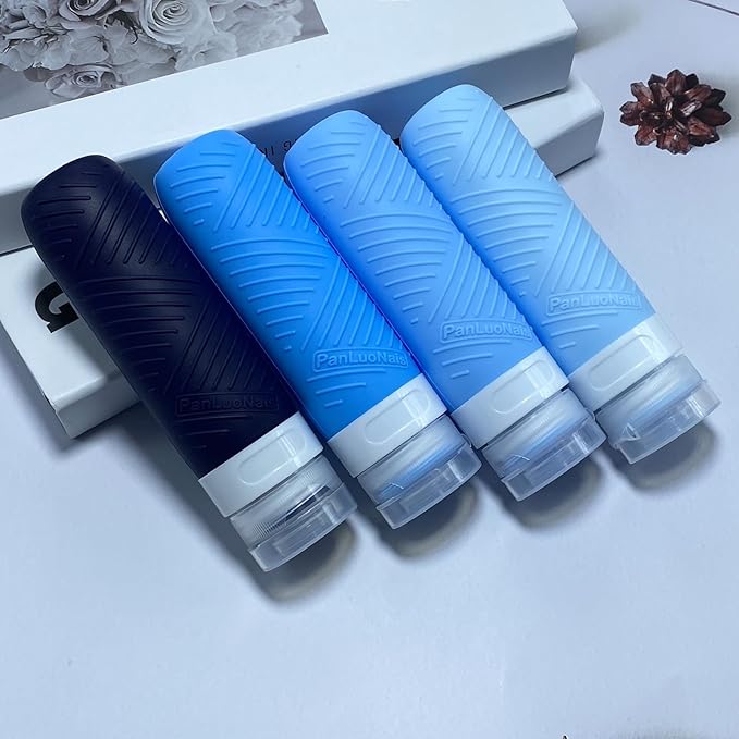 Travel Bottles for Toiletries, Silicone TSA Approved Bottles, Leakproof Shampoo & Toiletry Containers for Airplane, Vacation & Business Trips