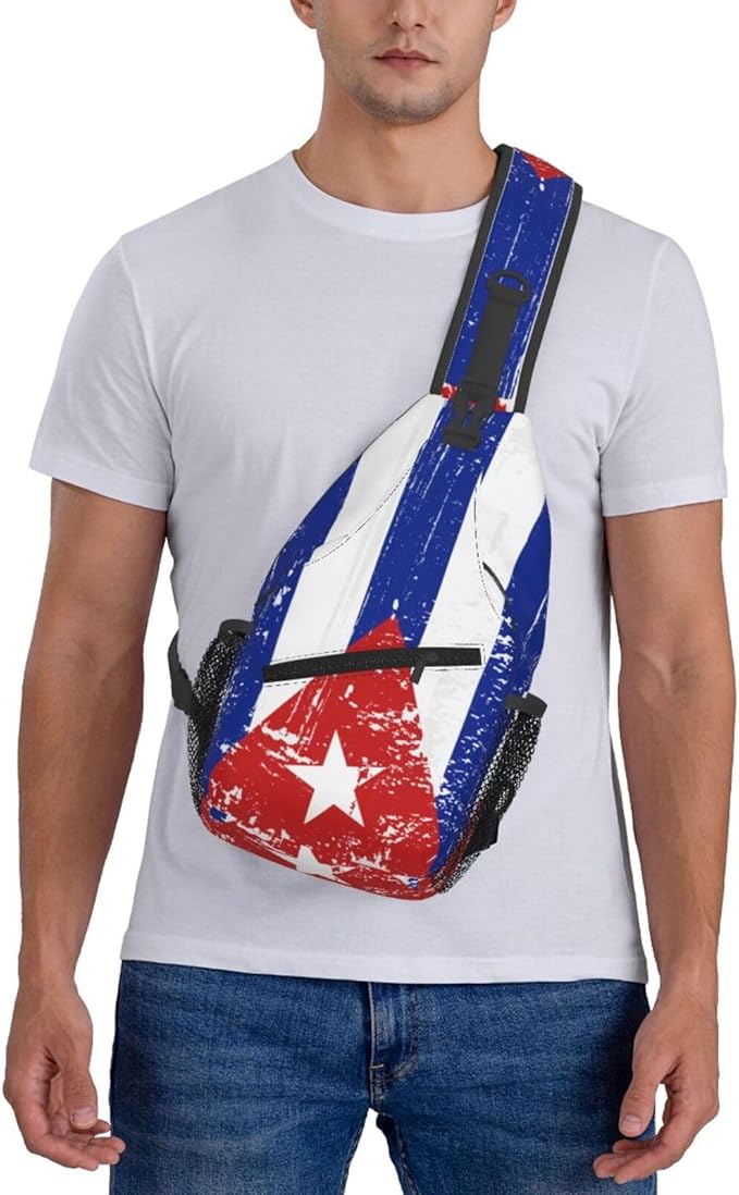 Cuba Flag Sling Bag Multipurpose Crossbody Sling Backpack Travel Cycling Hiking Shoulder Bag For Women Men