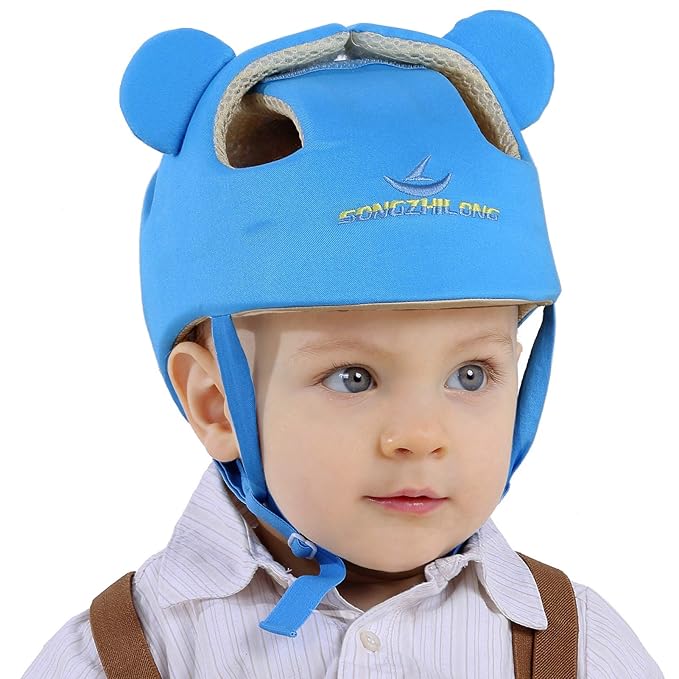 Baby Infant Helmet Toddler Headguard Head Protective Cushion Cute Children Adjustable Helmet Hat Harnesses Cap Kid Child Crawl Walk Playing (Blue)