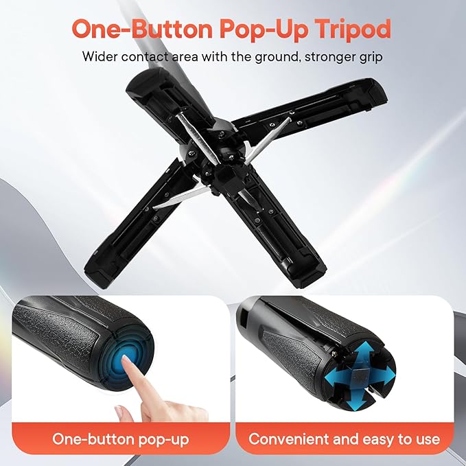 Phone Tripod, 4-in-1 Magnetic Mini Selfie Stick,Pocket Size Selfie Stick with Wireless Detachable Remote Control & 2 Fill Light for Photograph, Vlogging Compatible with iPhone/Android