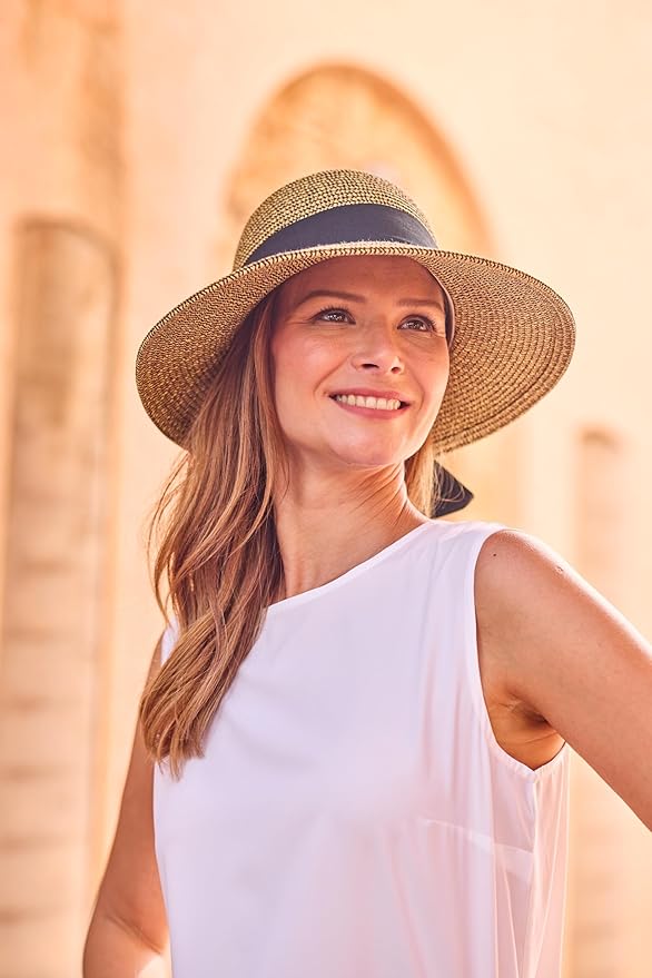 Women's Sun Hat with Ribbon - UPF 50+ Sun Protection - Clara