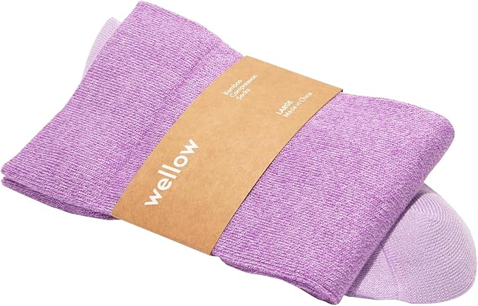 Wellow Premium Socks (Compression Socks - Regular) for Men & Women, Made with Viscose from Bamboo, Knee High, 18-25 mmHg