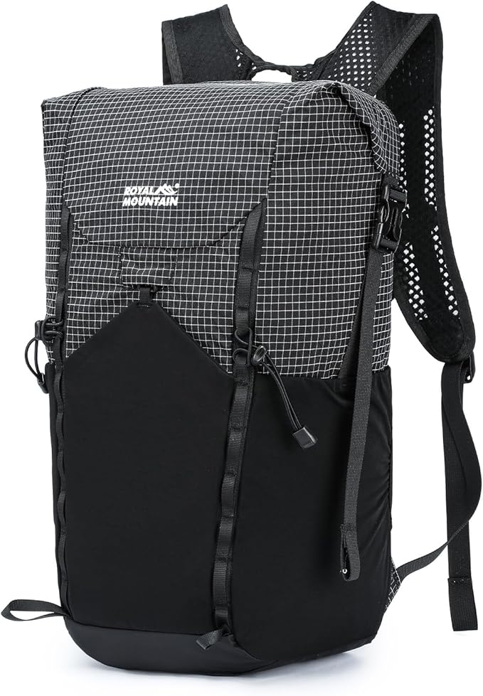 Hiking Backpack For Women&Men, 20L Lightweight Foldable Water Resistant Packable Travel Small Hiking Backpacks, Daypack Backpacks For Travel, Camping (Black)