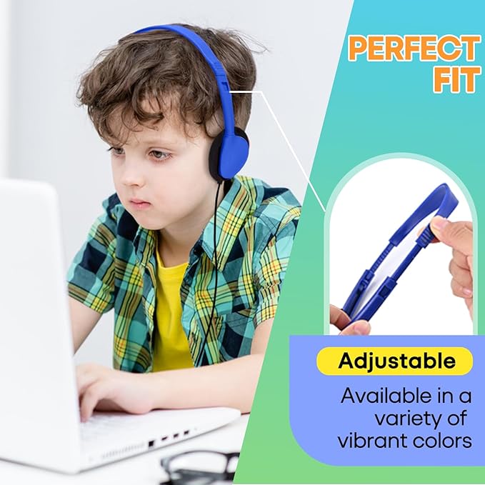 50 Pack Classroom Headphones Bulk for Students Kids Schools, Wholesale Class Set Durable Wired Earphones for Students Children Toddler Teens Boys Girls and Adult (HY857,50 Mixed)