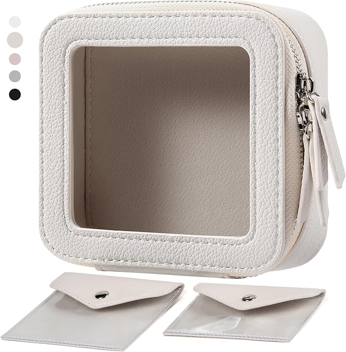 EcoVision Clear Makeup Bag, Travel Cosmetic Accessory Bag, Toiletry Organizer Bags for Women, Portable Waterproof Zipper Cosmetic Bag with Transparent Window