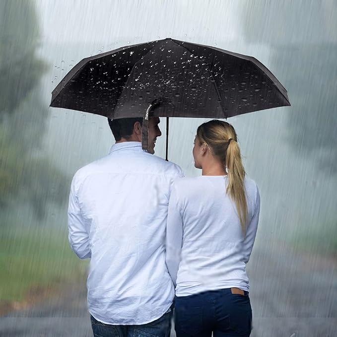 TradMall 3 Pack Travel Umbrella Windproof Portable 46/56 Inches Large Canopy Auto Open & Close