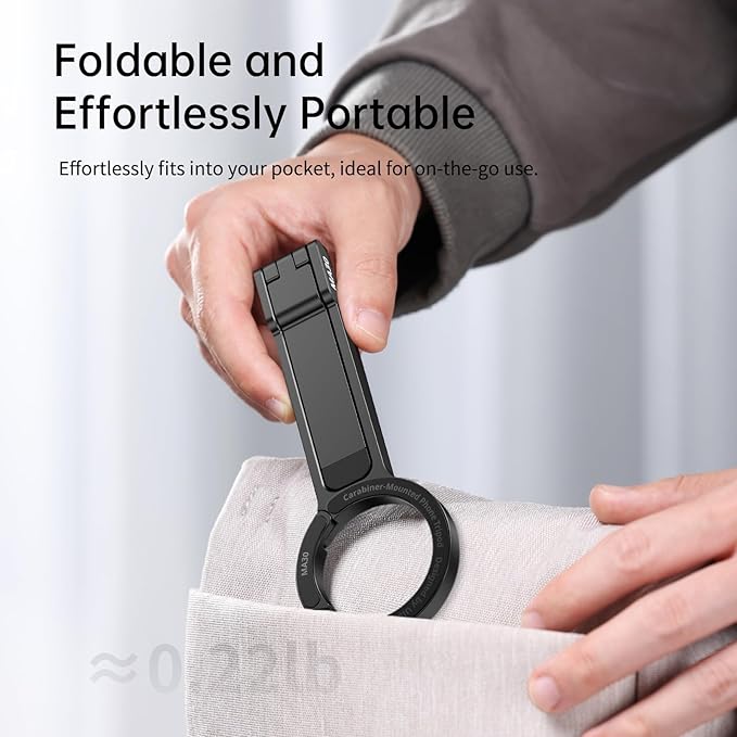 ULANZI MA30 Magnetic Phone Tripod Stand for iPhone - Aluminium Maglock Smartphone Mini Tripod Pocket Cell Phone Stand Strong Magnet Quick Mount Compatible with iPhone 17 16 15 14 13 12 Series, Black