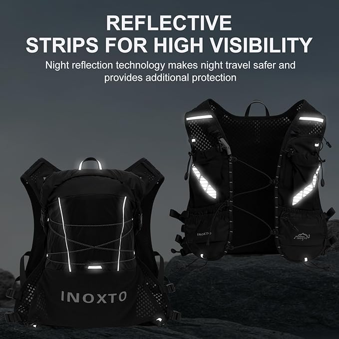 Running Hydration Vest Backpack, Lightweight Water Backpack with 1.6L Water Bladder Daypack for Women Men,Adjustable Running Vest Pack for Trail Running Hiking Cycling Race Marathon