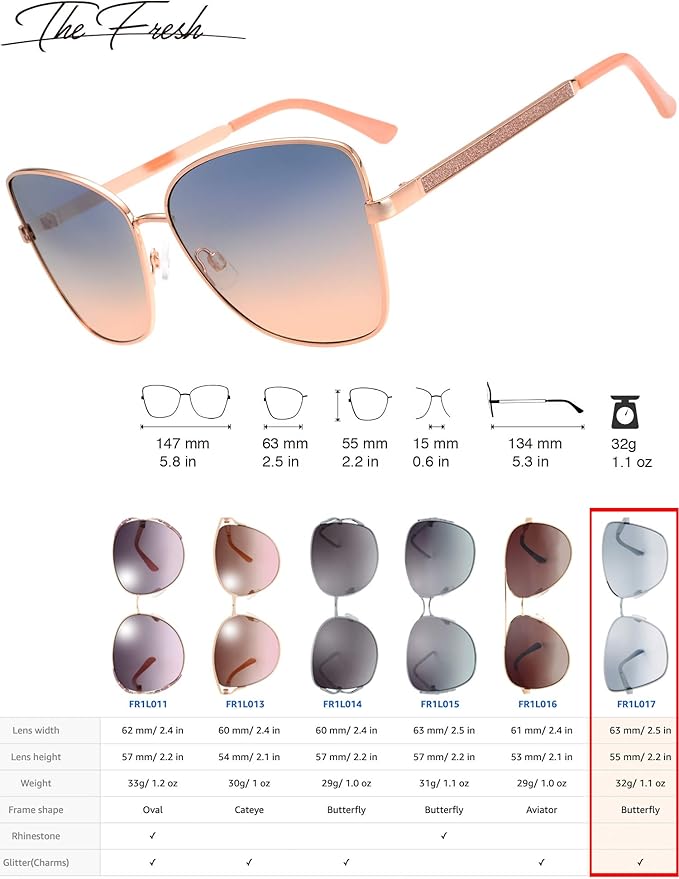 The Fresh Classic Crystal Elegant Women Beauty Design Sunglasses Gift Box