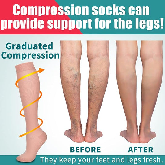 Laite Hebe 4 Pairs-Compression Socks for Women&Men Circulation-Best Support for Nurses,Running,Athletic