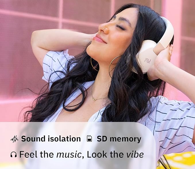 PDbeam Over Ear Wireless Bluetooth Headphones with Microphone, Foldable Over The Ear Noise Reduction Stereo Headphones, Lightweight Soundproof Sport Bluetooth Headset