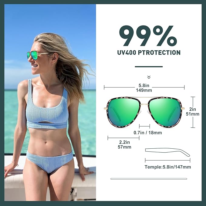 Polarized Aviator Sunglasses for Women