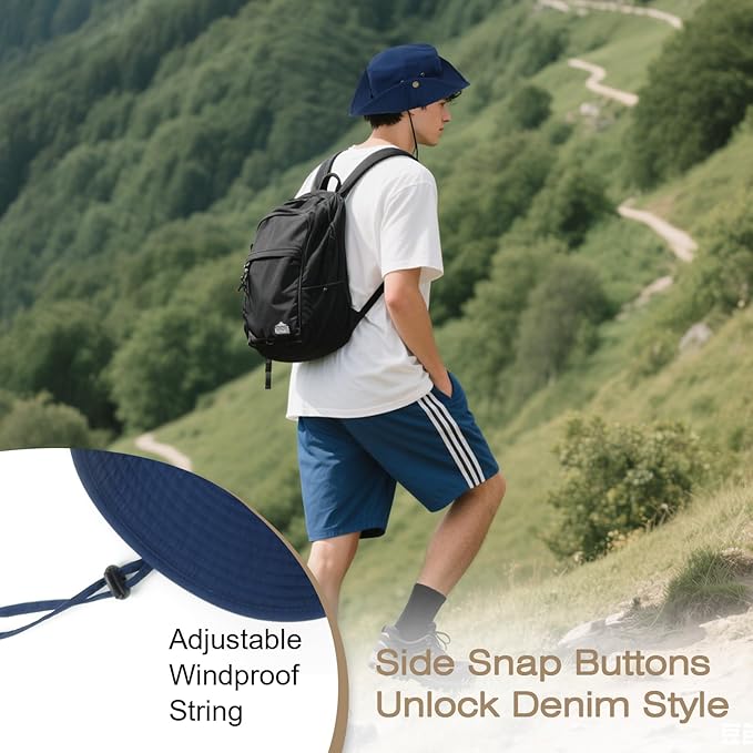 Bucket Hat Wide Brim UV Protection Sun Hat Boonie Hats Fishing Hiking Safari Outdoor Hats for Men and Women