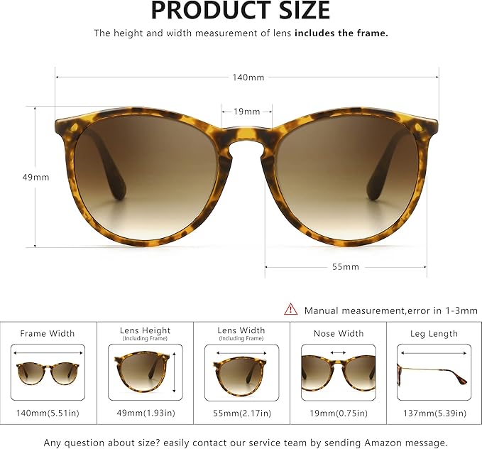 SUNGAIT Premium Vintage Round Sunglasses for Women Men Classic Retro Trendy Style
