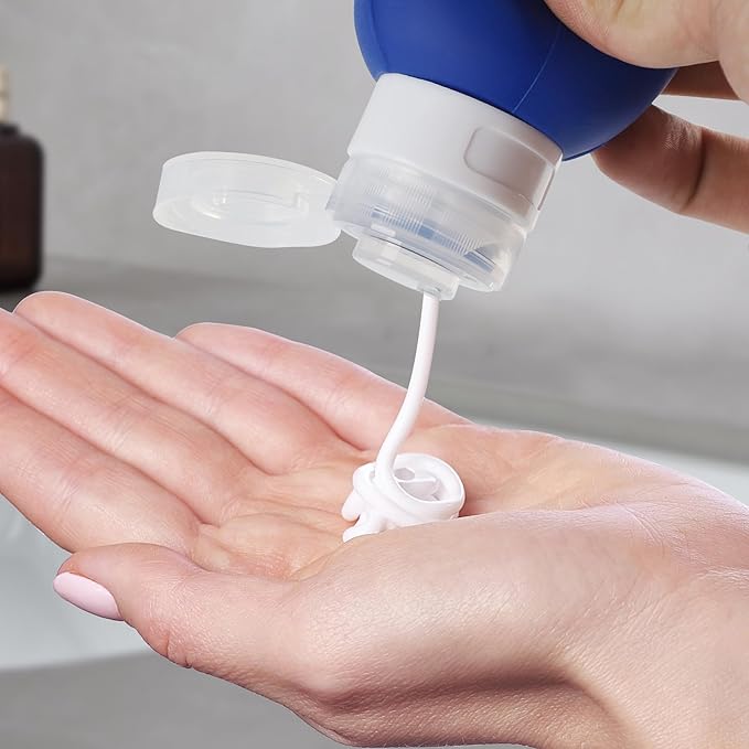 5 Pack Travel Bottles for Toiletries, TSA Approved 3oz Portable Travel Containers for Toiletries, Leak Proof Travel Tubs Refillable Liquid Travel Accessories for Shampoo Conditioner Lotion Body Wash