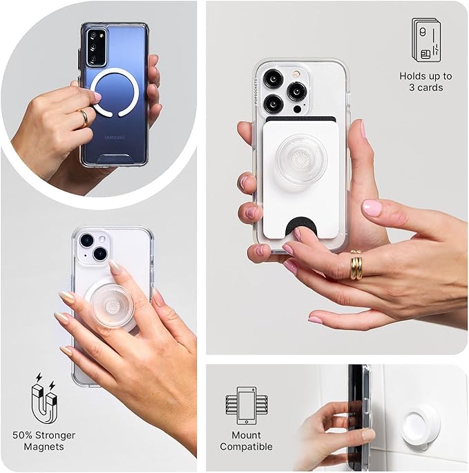 PopSockets Phone Grip for MagSafe with Kickstand, Magnetic Stand, Swappable Top, Secure Hold for iPhone MagSafe Cases, Phone & Tablet Grip - Soft Touch Dusk