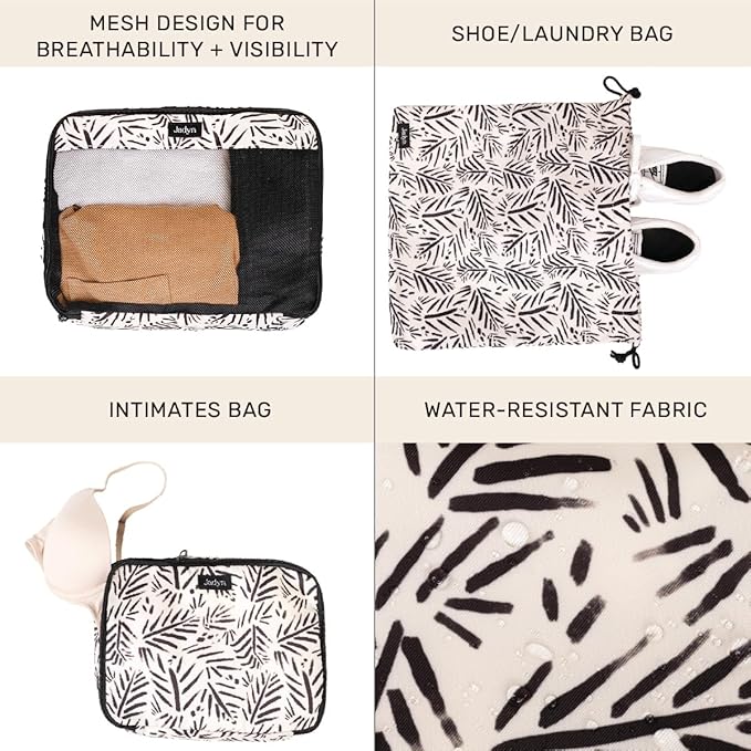 Jadyn Packing Cubes for Travel, 6-Piece Large Packing Cube Organizer Set for Suitcase, Duffel Bag, Luggage, Multiple Sizes Travel Essentials (Desert Foliage)