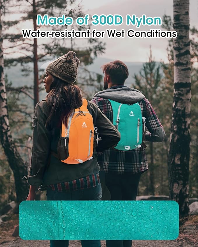 Small Hiking Backpack with Front Phone Holder, Packable Back pack with Chest and Waist Strap, Lightweight Daypack for Women Men