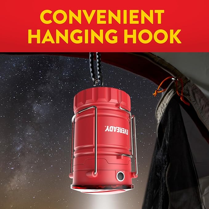 Eveready LED Camping Lantern 360 PRO (3-Pack), Super Bright Tent Lights, IPX4 Water Resistant LED Lanterns for Power Outage Hurricane Preparedness, (Batteries Included)