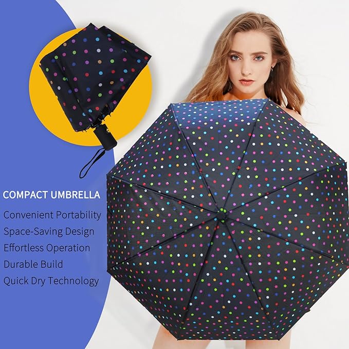 MRTLLOA 42/49 Inch Compact Windproof Travel Umbrella for Rain, Lightweight, Portable, Automatic, Strong, Waterproof Folding Umbrellas for Women, Men and Teenagers