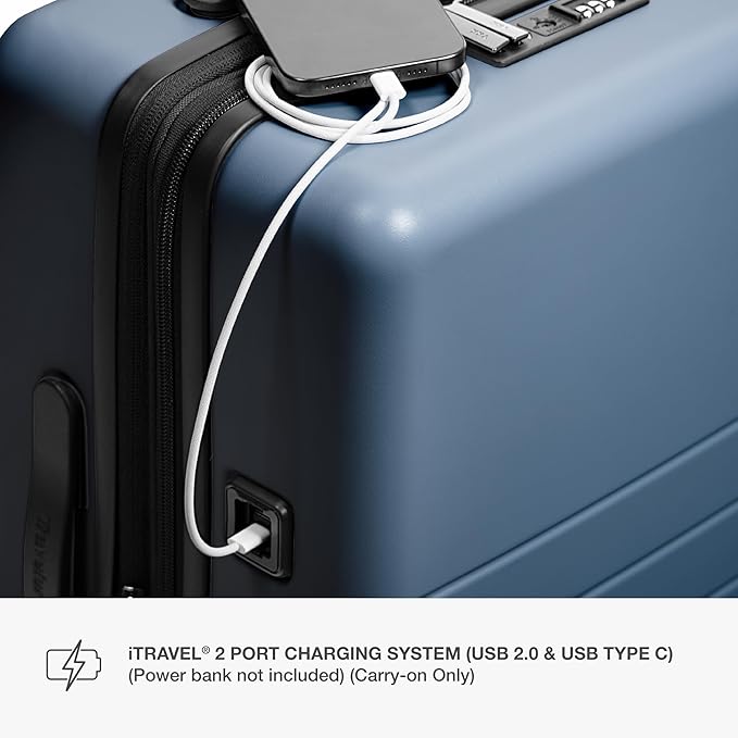 Traveler's Choice Markham Hardside Expandable Luggage with Double Spinner Wheels, Carry-On 21-Inch Suitcase, Navy