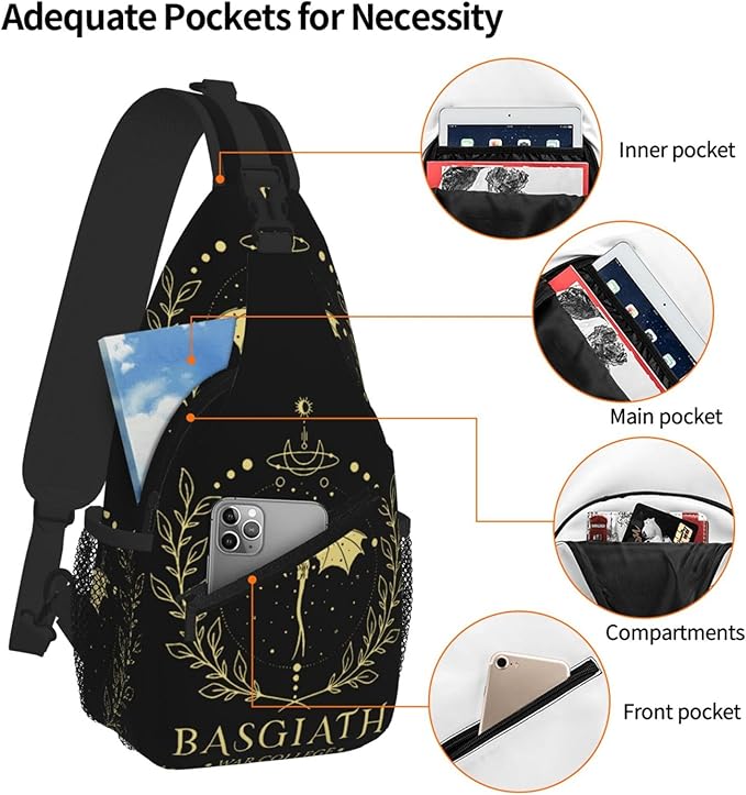 Fourth Dragon Wing Crossbody Bag Trendy Sling Bag Bakpack Casual Chest Bags Daypack For Hiking Walking Travel Running(6)