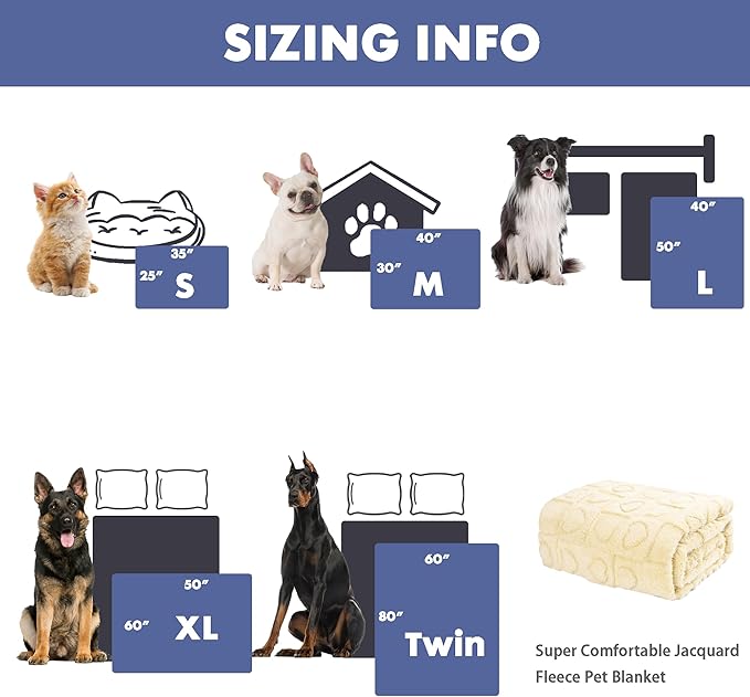 gogobunny Calming Plush Dog Cat Blanket 300GSM Coral Fleece, Ultra-Soft Machine Washable Pet Bedding for Small Medium Dogs Cats Puppies Kittens (Beige, 40x50)