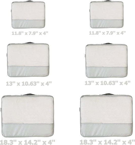 DoubleTrip Packing Cubes for Suitcases Carry on Luggage Organizer 6 Set Travel Accessories Lightweight Storage Bag Space Saver Clothes Pouch Large