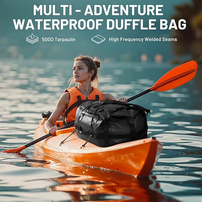 MIER Large Waterproof Duffel Bag Rolltop Dry Backpack Duffle Bags for Kayaking, Rafting, Boating, Swimming, Camping, Travel, Gym, Beach, 60L/80L