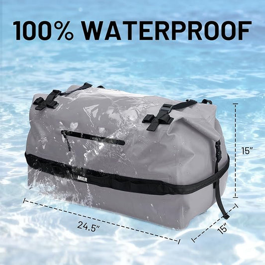 MIER Large Waterproof Duffel Bag Rolltop Dry Backpack Duffle Bags for Kayaking, Rafting, Boating, Swimming, Camping, Travel, Gym, Beach, 60L/80L