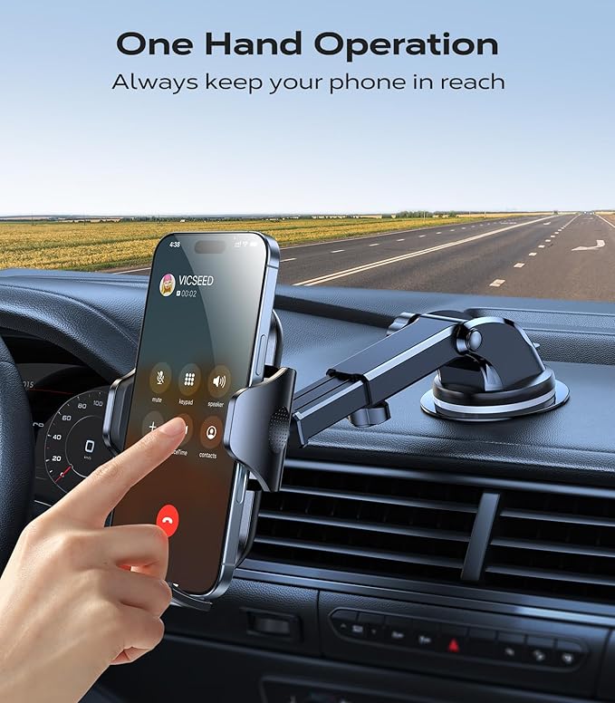 VICSEED [True Strongest Suction] [Rally Racing-Grade Stability] Phone Holders for Your Car 2025 Upgraded Car Phone Holder Mount Truck Stand Cradle for iPhone Samsung All Phones, Dark Blue