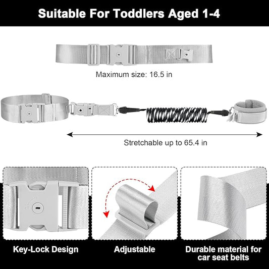 Accmor Toddler Waist Leash Belt, Reflective Baby Anti Lost Wrist Link, Kids Walking Harnesses Children Wristband Tether Leashes with Lock for Boys Girls Ages 1-4 to Outdoor Travel (Black)