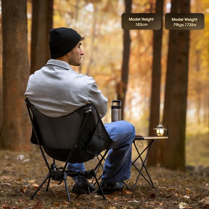MOON LENCE Portable Camping Chair Backpacking Chair - The 4th Generation Ultralight Folding Chair - Compact, Lightweight Foldable Chairs for Hiking Mountaineering, Beach