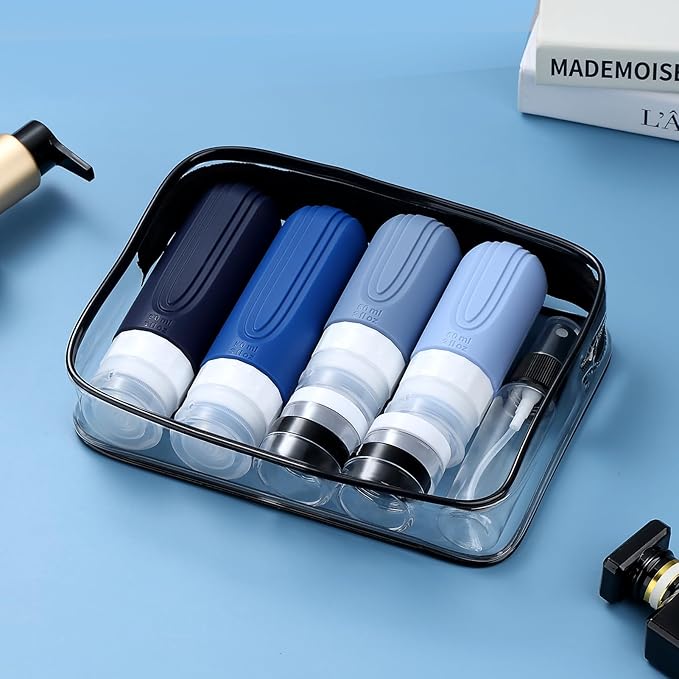 16 Pack Travel Bottles for Toiletries, TSA Approved Silicone Travel Containers jar for Toiletries, Leak Proof Refillable Liqus Shampoo And Conditioner Traveler Essentials toiletry Bottles