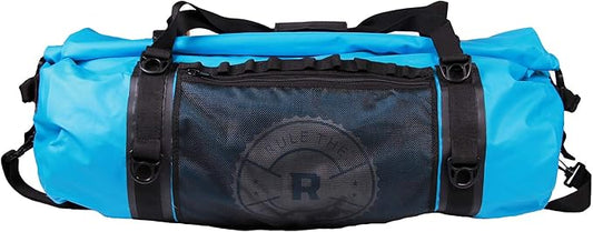 Waterproof Duffle Bag for Travel and Camping with Roll-Top Closure, Durable, All-Weather, and Versatile Dry Bag - Rockagator Mammoth Series (90 Liter, Light Blue)